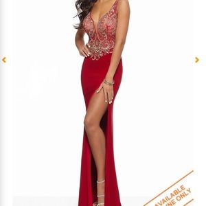 Mori Lee Designer Red Embellished Dress